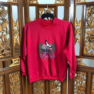 Northwest Territory Embroidered Sweatshirt Men Sz M Red Cotton Blend Round Neck